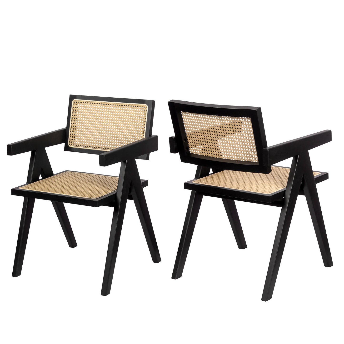 Saga G Series Walnut Wood Dining Chair with Black Rattan Modern Design for Home Office and Dining Room New Arrival