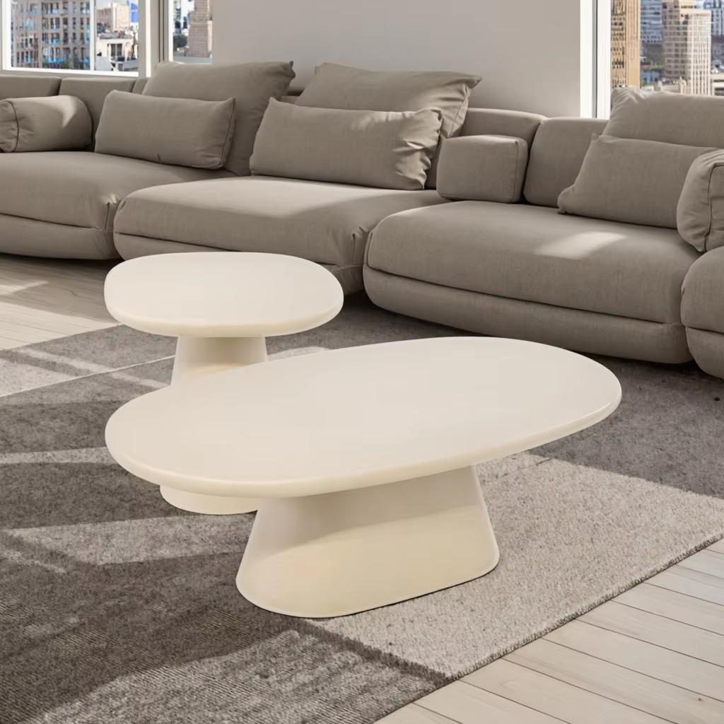 Aalto B Series Oval Cement Concrete Side Coffee Table
