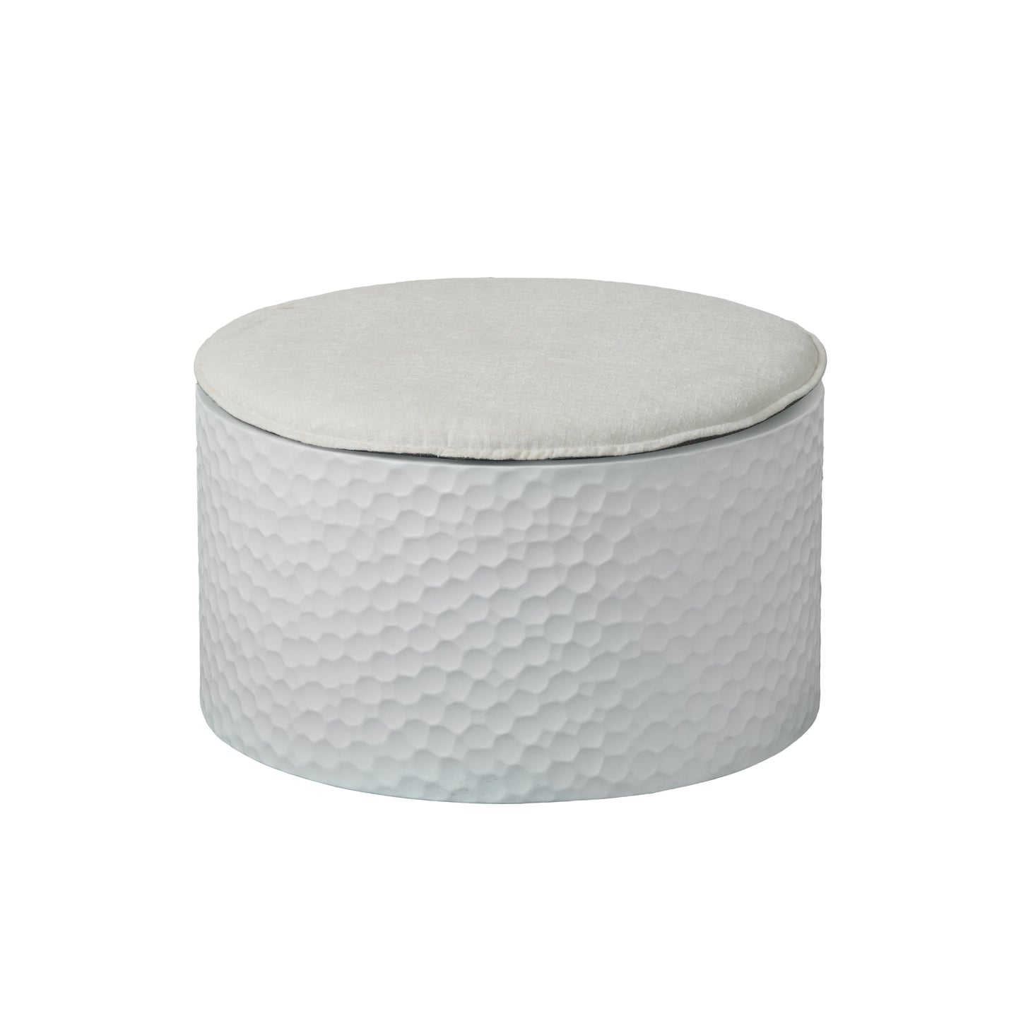 Lumi E Series New 2025 Model White Round Concrete Top Coffee Table
