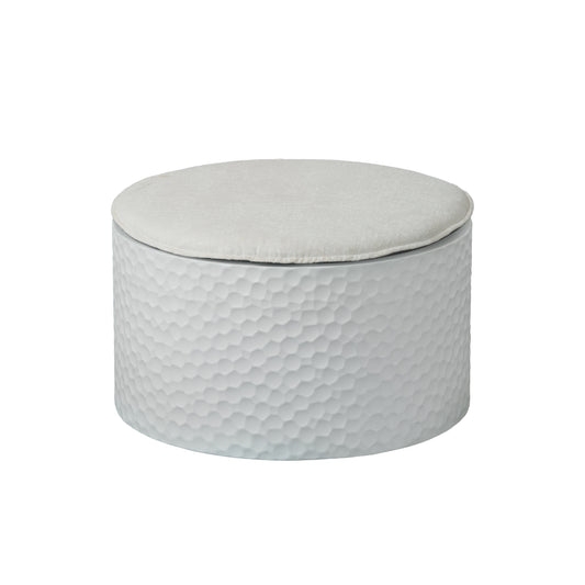 Lumi E Series New 2025 Model White Round Concrete Top Coffee Table