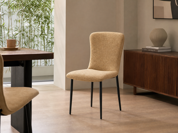 `KOSA 10 Swivel Accent Chair-Amber Boucle with Cutout Arms`