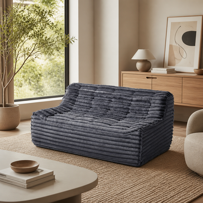 'LINO 05 Tufted Modular Floor Sofa-Navy Blue'