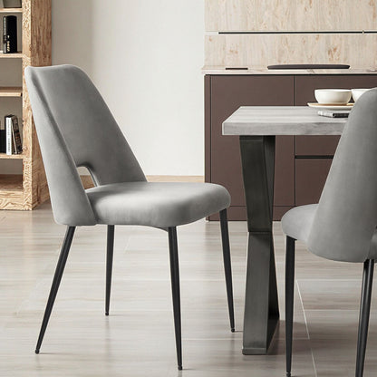 Saga Y Series Living Room Grey Chairs Nordic Modern Luxury Armless Casual Bar Chair Velvet Dining Chair