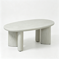 `KOSA T14 Oval Coffee Table with 4 Cylindrical Legs-Light Wood-Look`