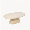 `KOSA T15 UFO-Shaped Coffee Table with Tapered Base-Matte Cream`