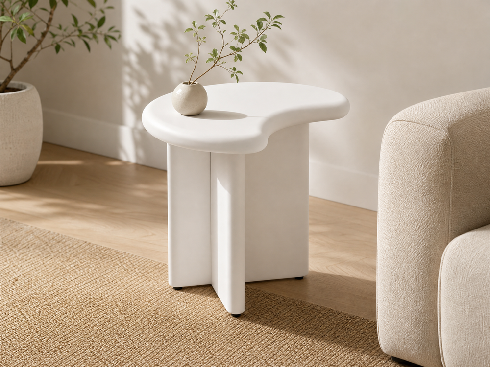 `KOSA T01 Cloud-Shaped Side Table-Matte White`