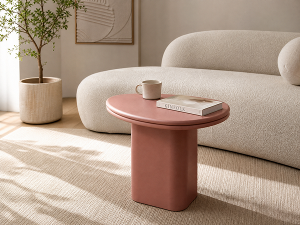 `KOSA T02 2-Tier Oval Side Table-Dusty Pink`
