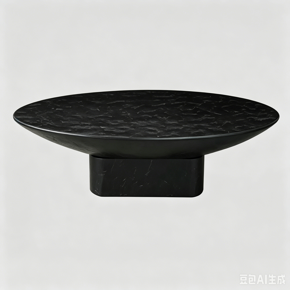 KOSA T17 Black Marble-Effect Coffee Table with Low Base