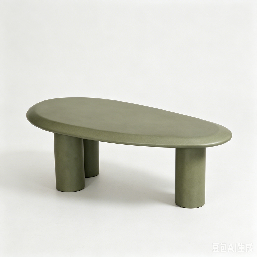 KOSA T18 Sage Green Coffee Table with 3 Cylindrical Legs