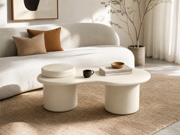 `KOSA T09 Irregular Cloud Coffee Table with Nested Stool`