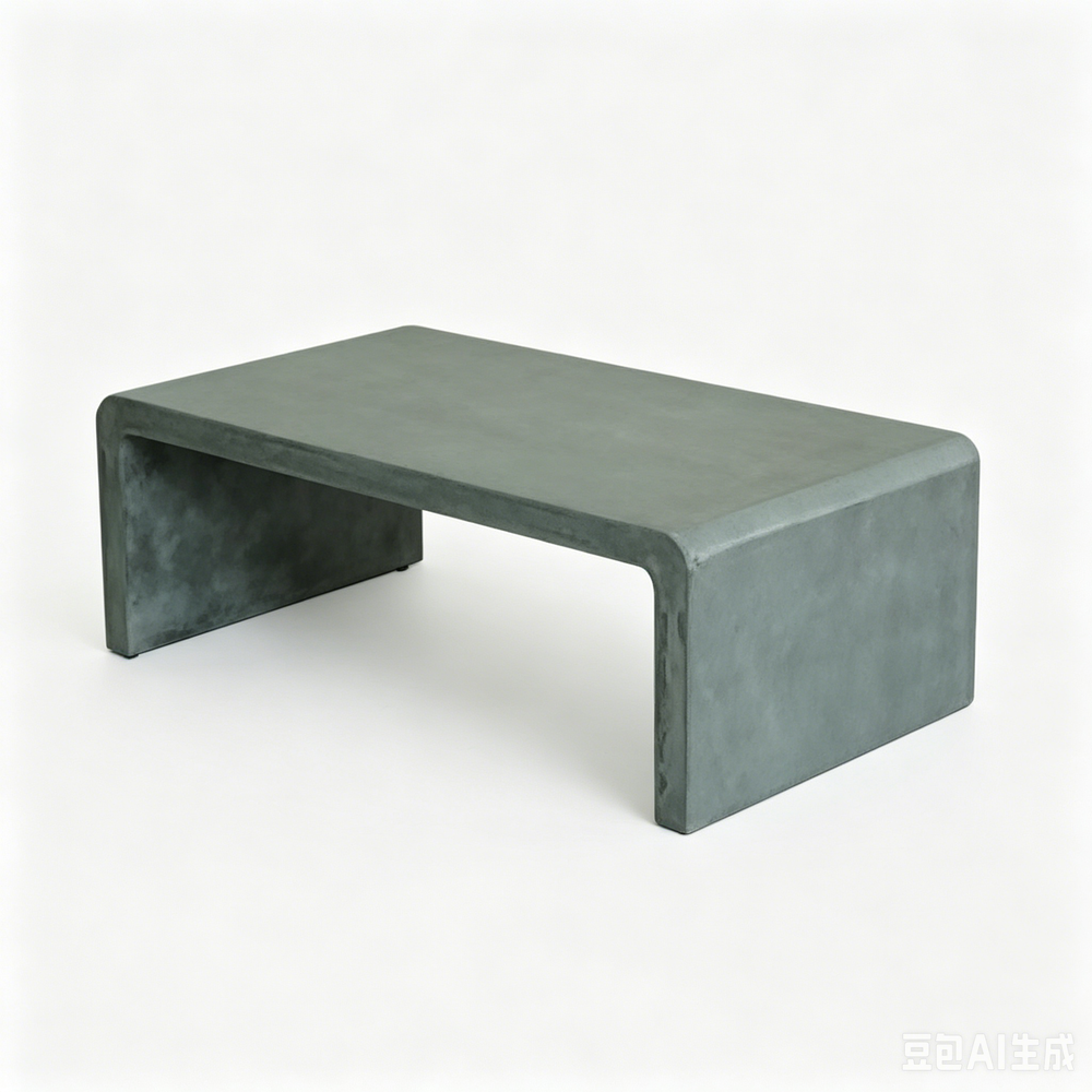 `KOSA T10 U-Shaped Concrete-Look Coffee Table-Grey`