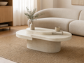 `KOSA T12 Tiered Travertine-Look Coffee Table-Off-White`