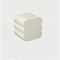 `KOSA T08 Wave-Stack Side Table-Matte Cream`