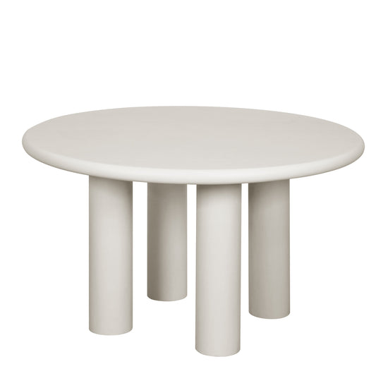 Lumi A Series White Round Concrete Top Dining Table