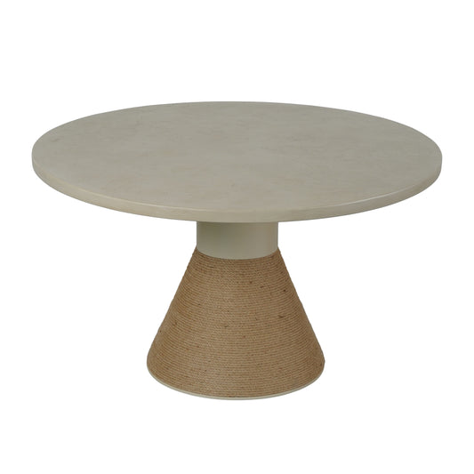 Lumi F Series New 2025 Model Round Extendable Feature Concrete MDF Top Coffee Table