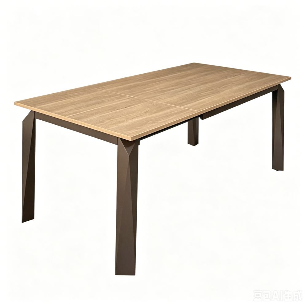 'VENNO 16 Oak Dining Table with Angular Black Legs-Natural Finish'