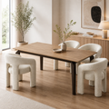 'VENNO 16 Oak Dining Table with Angular Black Legs-Natural Finish'