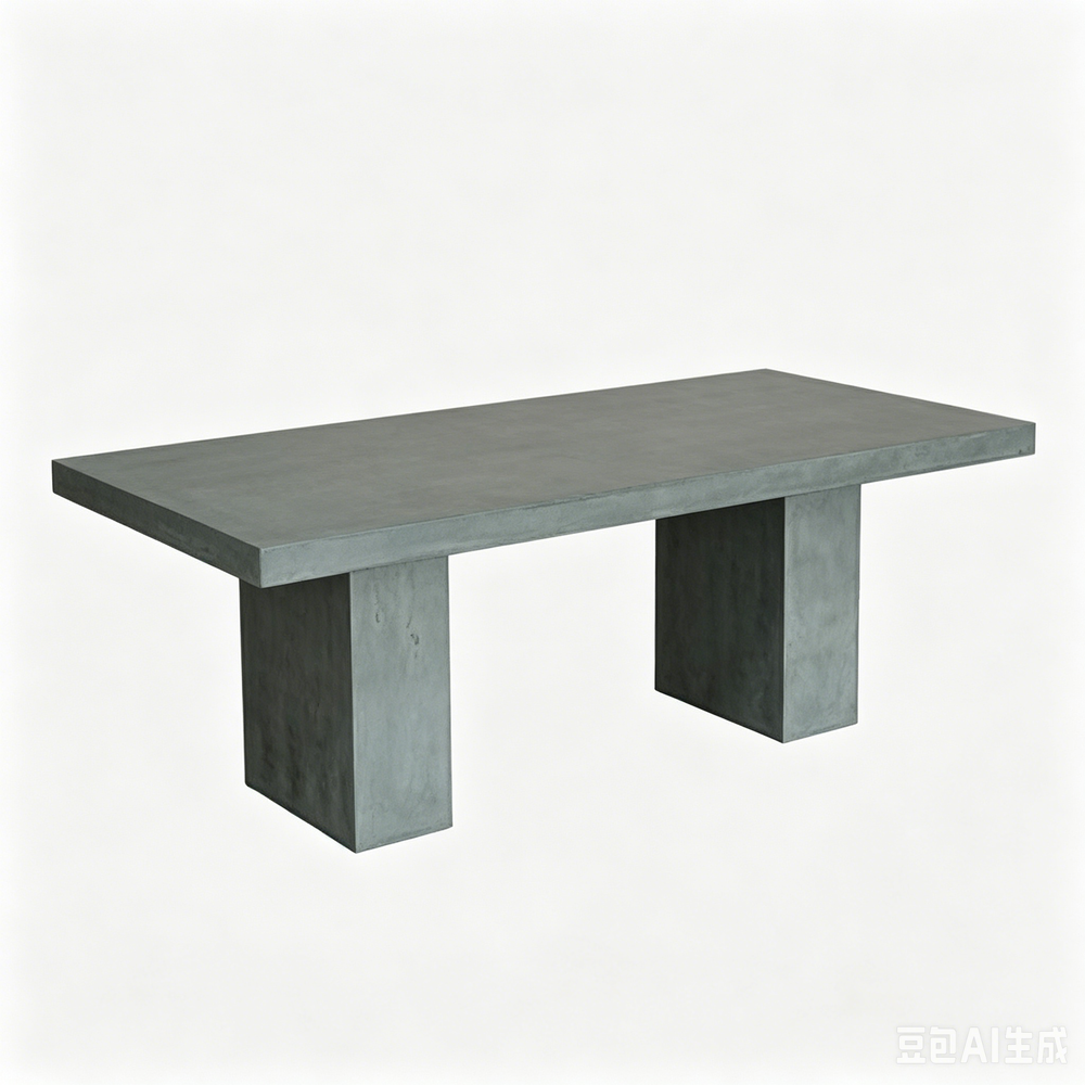'VENNO 10 Rectangular Concrete-Look Dining Table-Grey Tone'