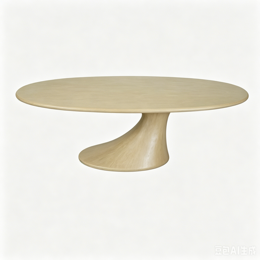 'VENNO 03 Round Dining Table with Pedestal Base-Natural Oak Color'