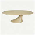 'VENNO 03 Round Dining Table with Pedestal Base-Natural Oak Color'