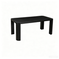 'VENNO 04 Rectangular Dining Table with Thick Legs-Matte Black'