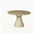 'VENNO 01 Flared Base Round Coffee Table-Matte Cream'