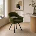 `Saga A3 Olive Green Swivel Boucle Chair-French Style`