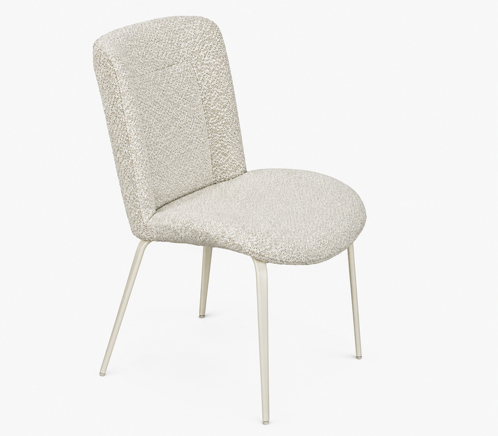 `Saga A4 Off-White High-Back Boucle Chair-Nordic Minimalist`