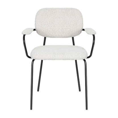 Saga D Series Velvet Dining Chair for Home Nordic French Style White Black