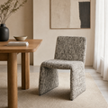 `Lumi C04 Tweed Dining Chair-Sled Base Minimalist`
