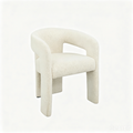 `Lumi C05 White Boucle Lounge Chair-Thick Armrest`