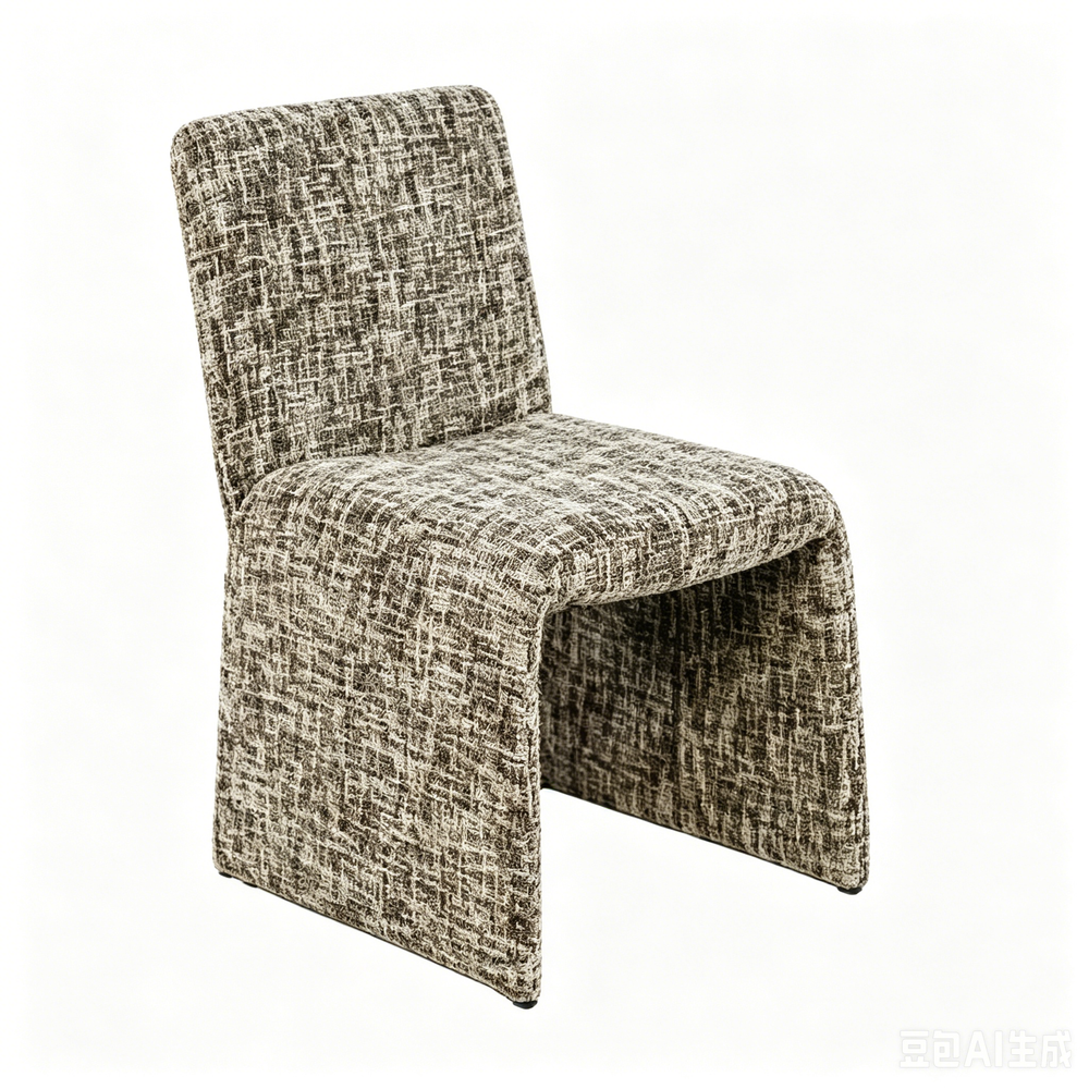 `Lumi C04 Tweed Dining Chair-Sled Base Minimalist`