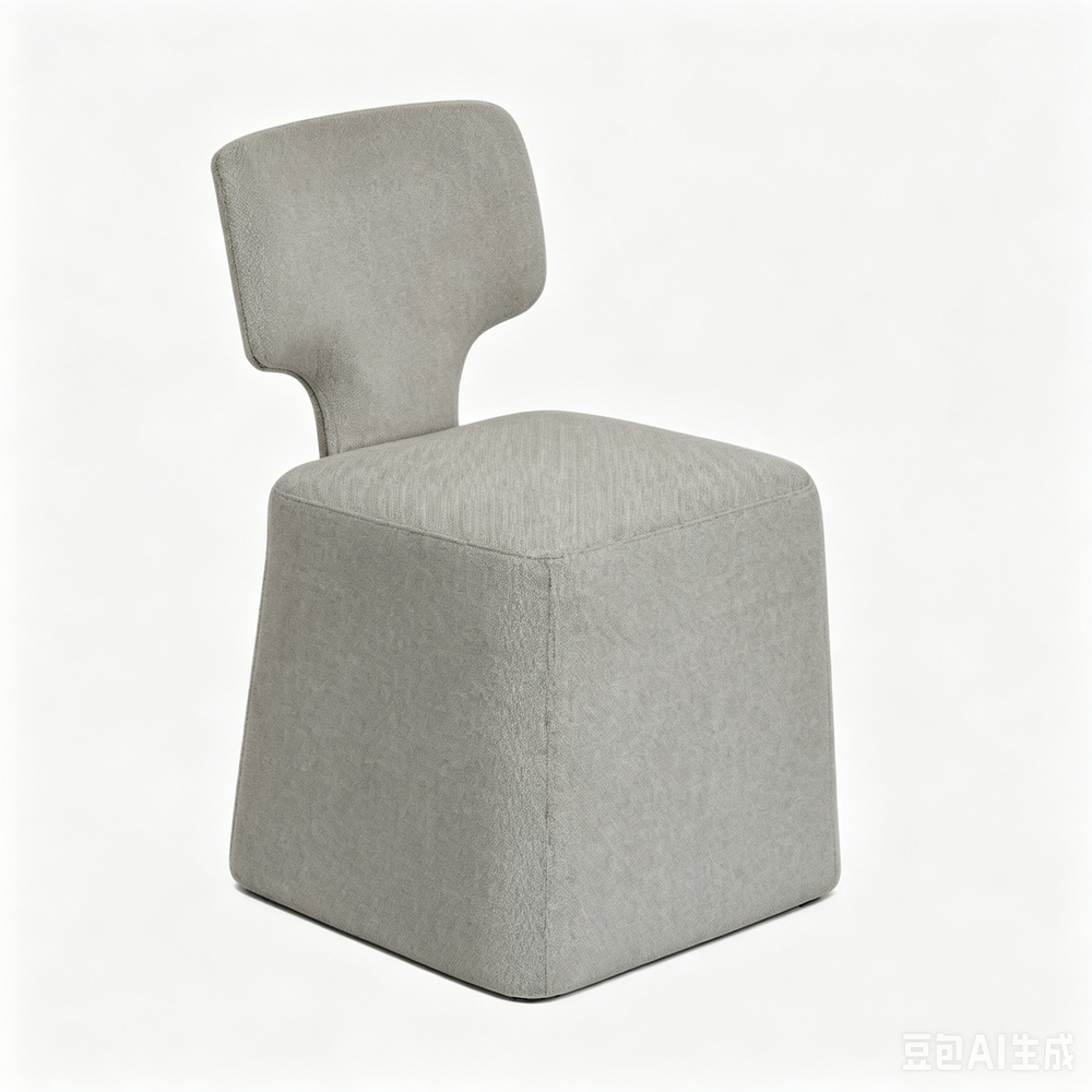 `Lumi C01 Grey Wabi-Sabi Dining Chair-Minimalist Back`