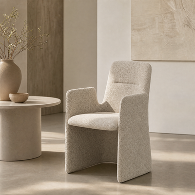 `Lumi 03 Cream Boucle Accent Chair | High-Back Armchair`