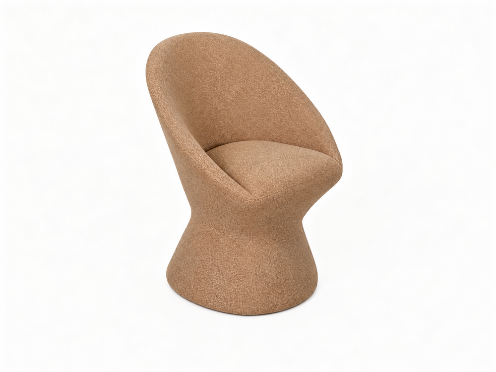 `KOSA 03 Egg-Shaped Lounge Chair-Terracotta Boucle`