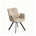 `KOSA 07 Swivel Dining Chair-Beige Fabric with Arms`