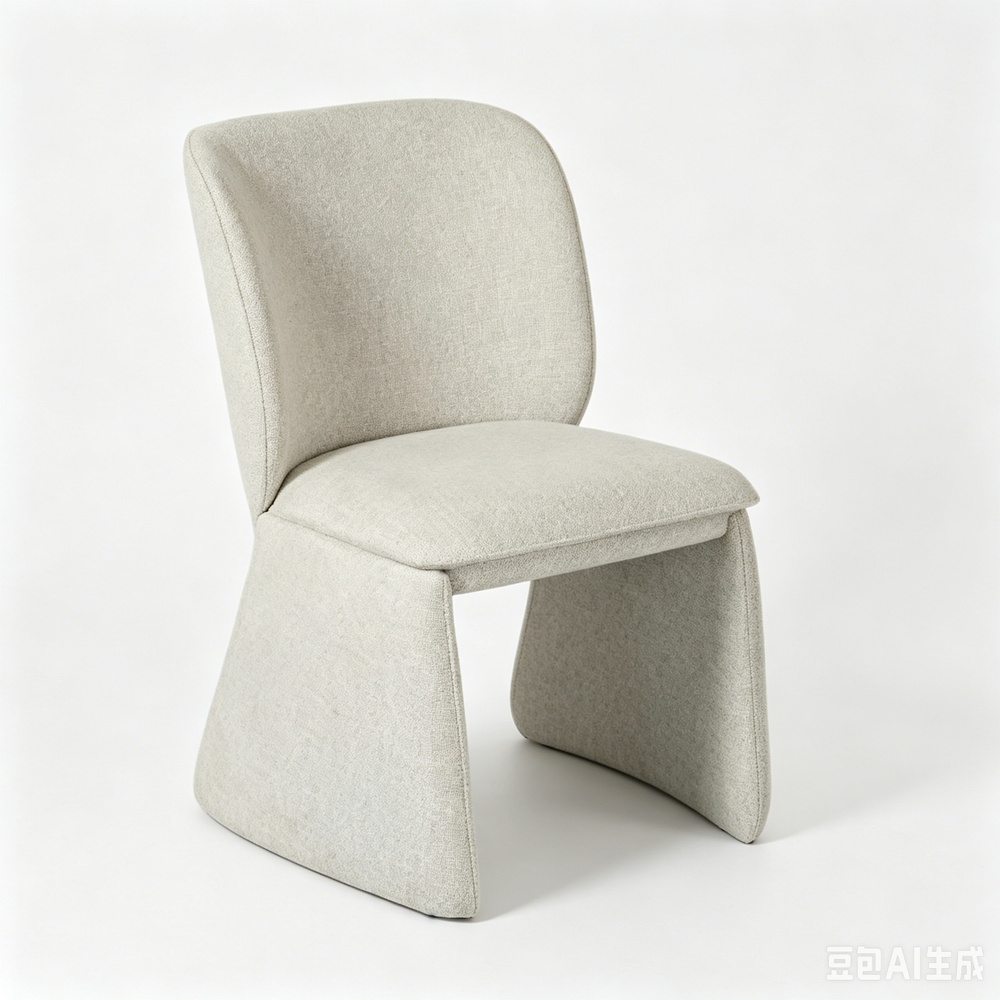 `KOSA 05 Minimalist Sled Chair-Light Beige Linen`