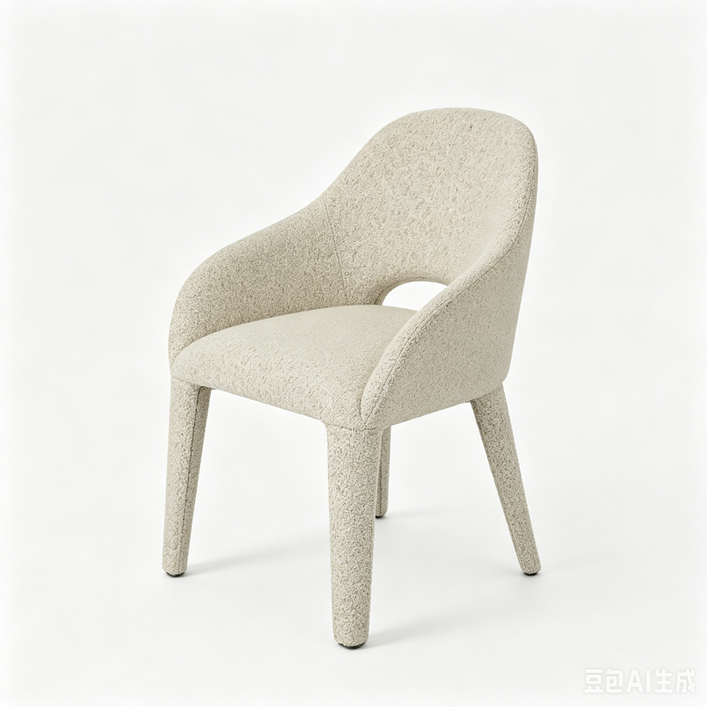 `Lumi 04 Off-White Boucle Chair | All-Upholstered Legs`