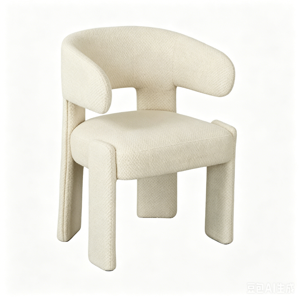 `KOSA 08 Chunky Arm Chair-Off-White Boucle`