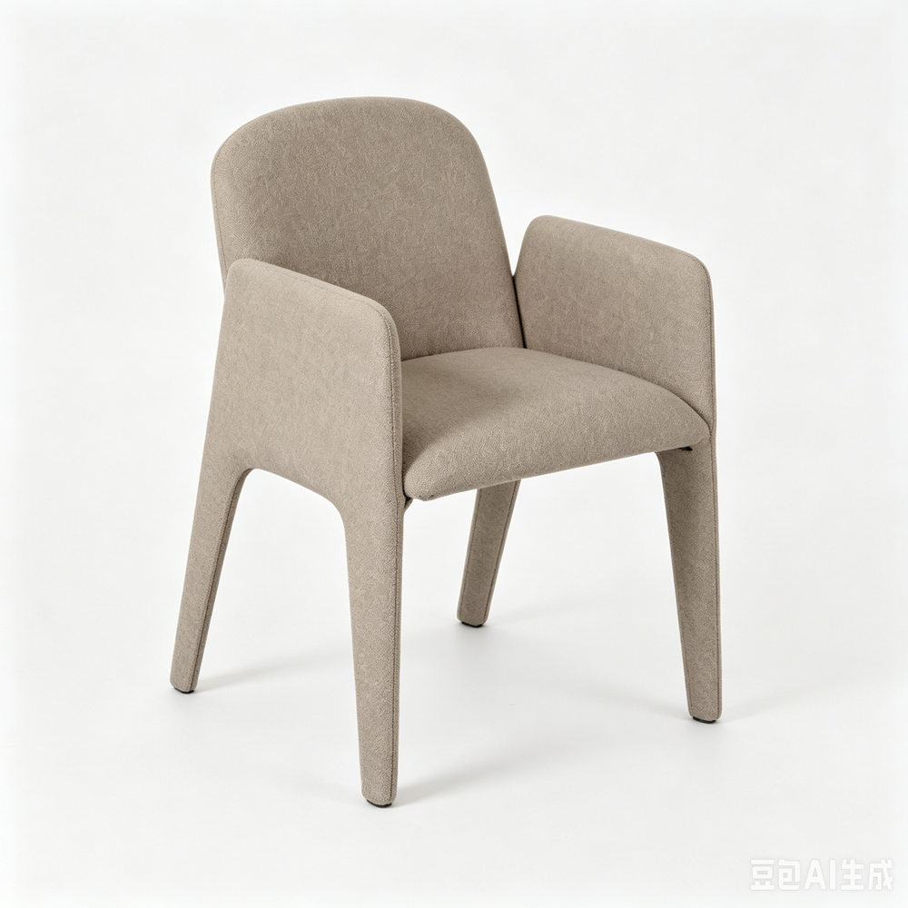 `KOSA 01 Curved Arm Dining Chair-Beige Boucle`