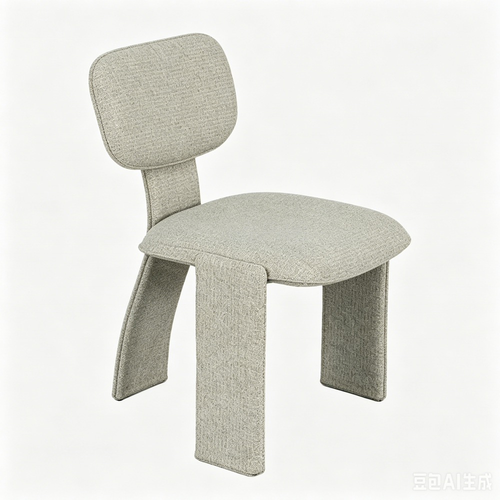 `Lumi 01 Grey Boucle Dining Chair | Geometric Upholstered Legs`