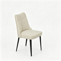 `KOSA 12 Tufted Dining Chair-Cream Fabric Modern Legs`