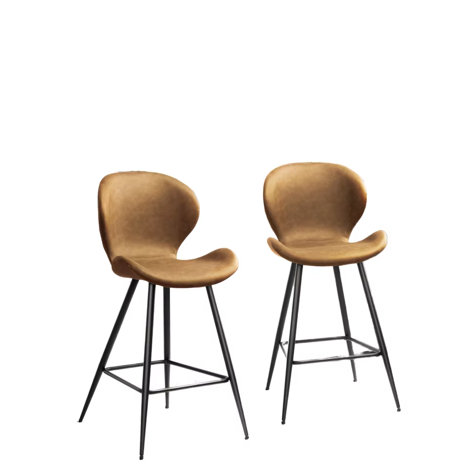 Koto A Series PU Leather Bar Chair Brown Leather High Bar Chairs