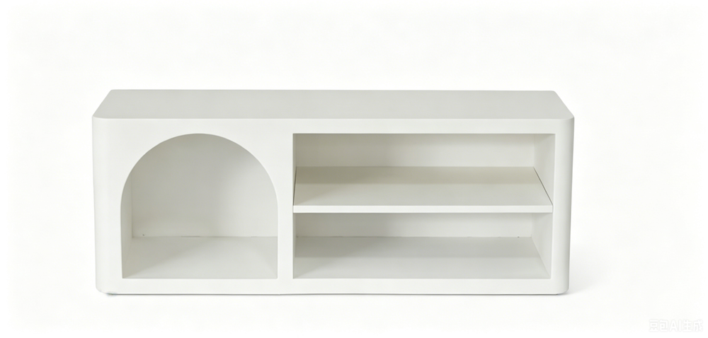 'ARKE 01 Sideboard with Asymmetrical Arch Cutout-Matte White'